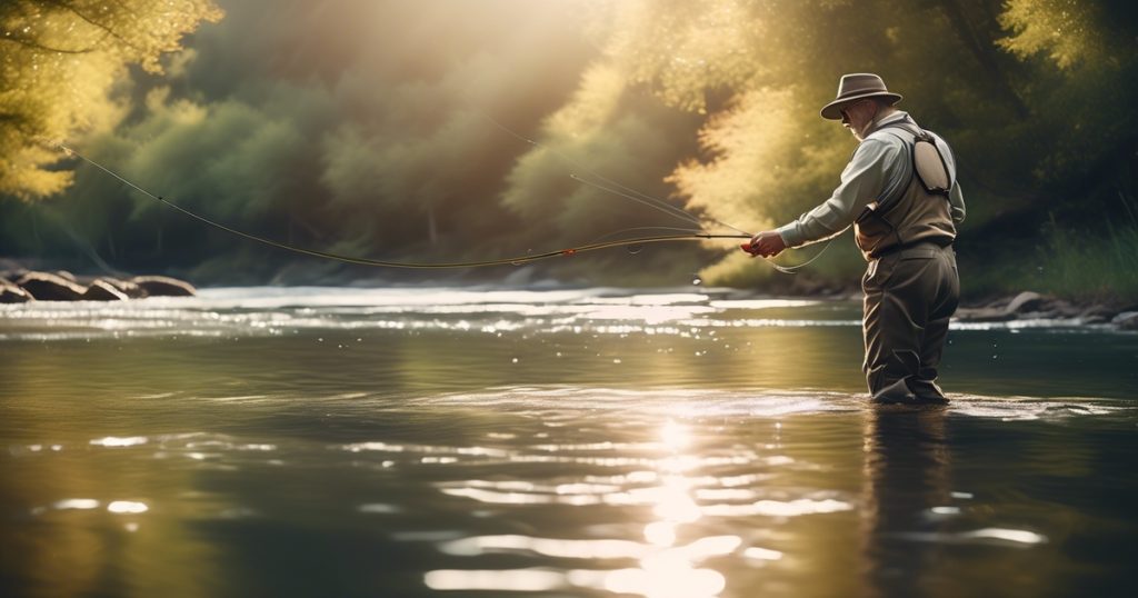 A guy fishing