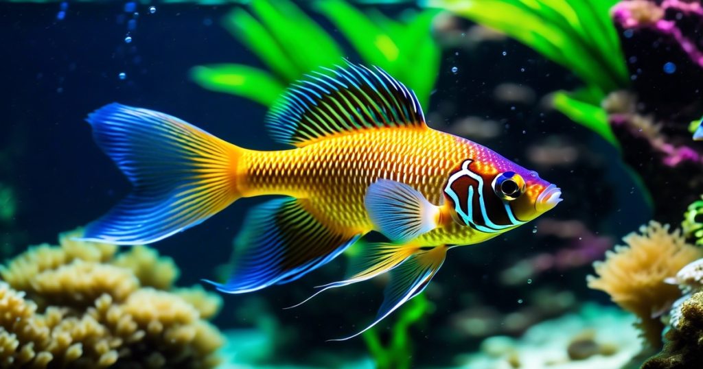 a colorful fish swimming in water
