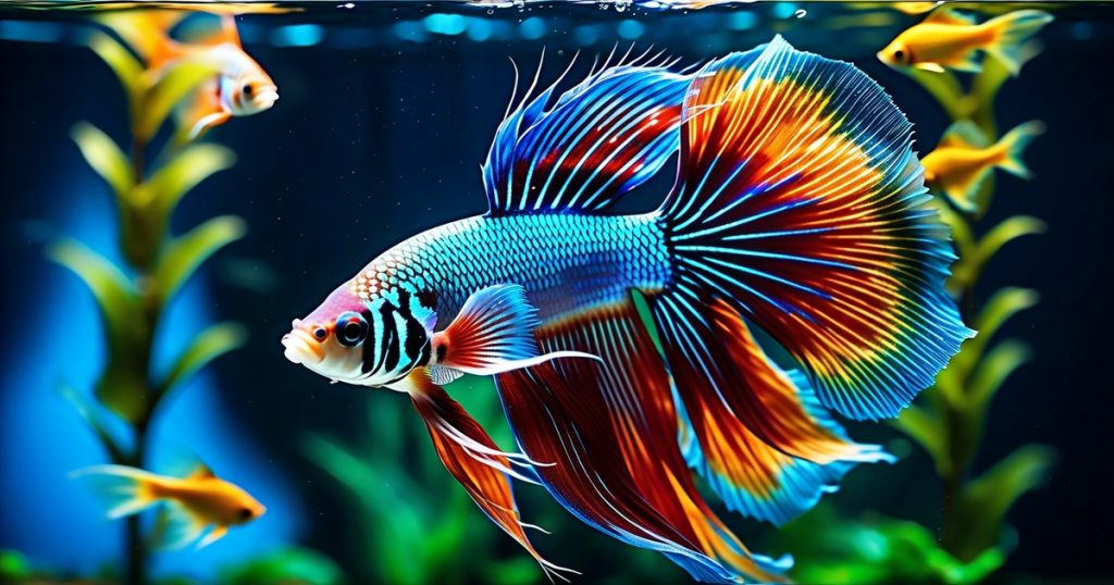 a colorful fish swimming in water